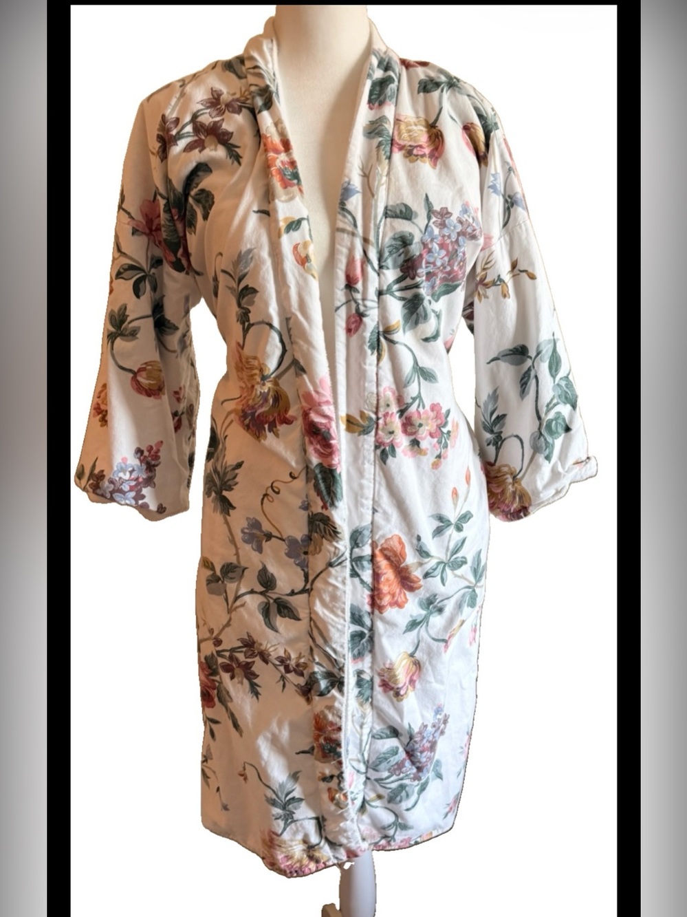 Rare Vtg 90s Victoria’s Secret Floral cotton gold label robe cottagecore shabby